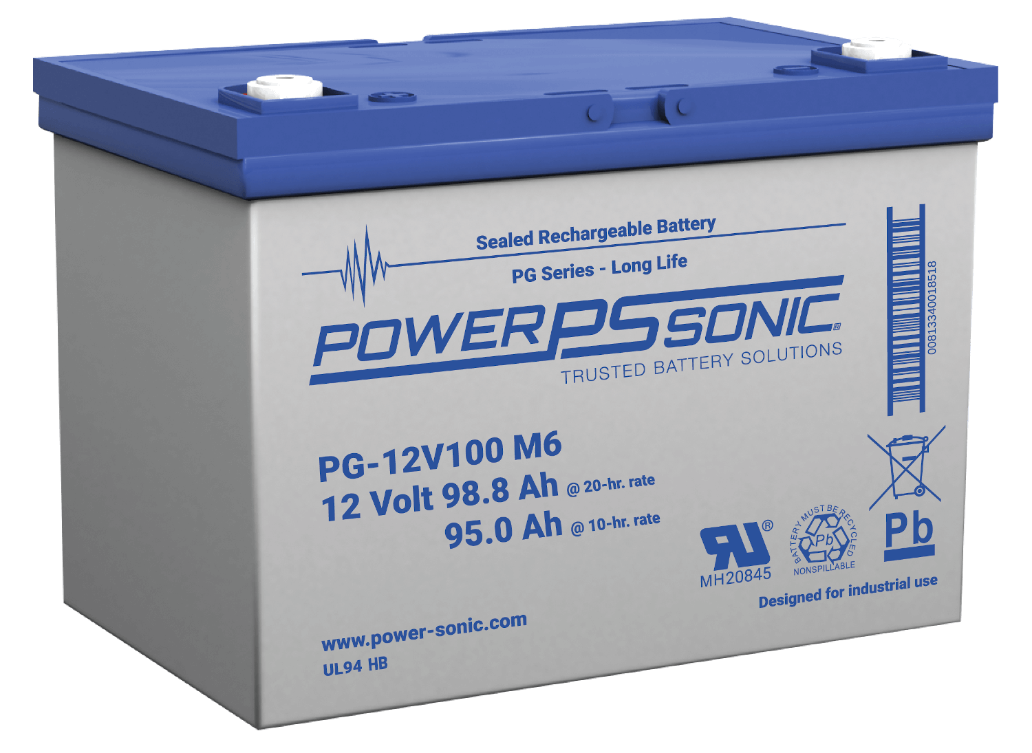 PS-121000S 12V 100Ah General Purpose VRLA Battery | Power Sonic