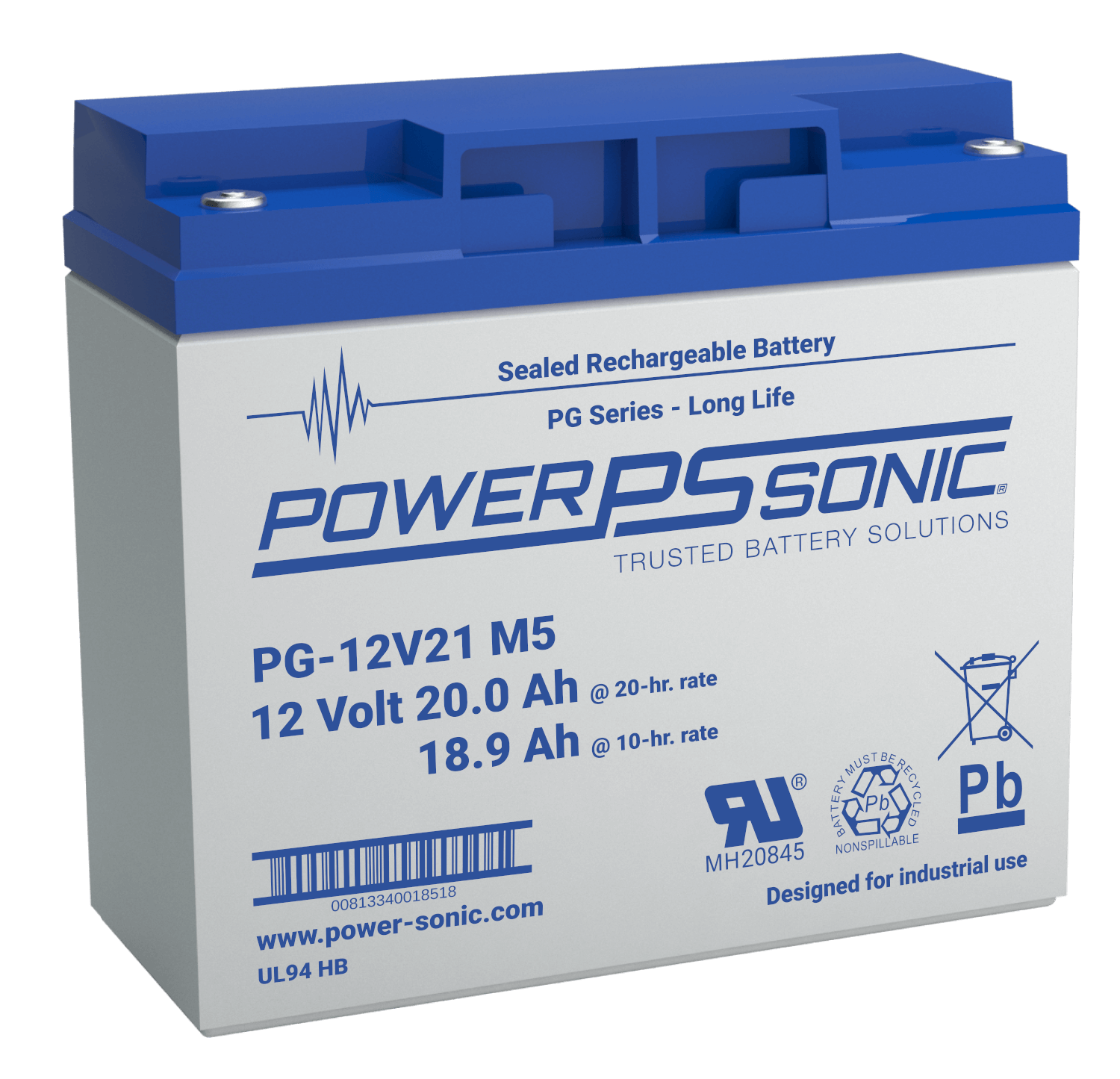 Pg 12v21 12v 18 9ah Long Service Life Vrla Battery Power Sonic